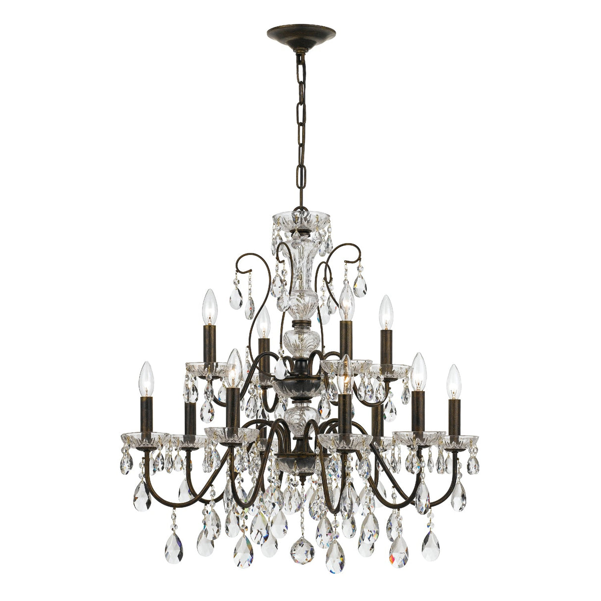 Butler 12 Light Hand Cut Crystal English Bronze Chandelier 3029-EB-CL-MWP