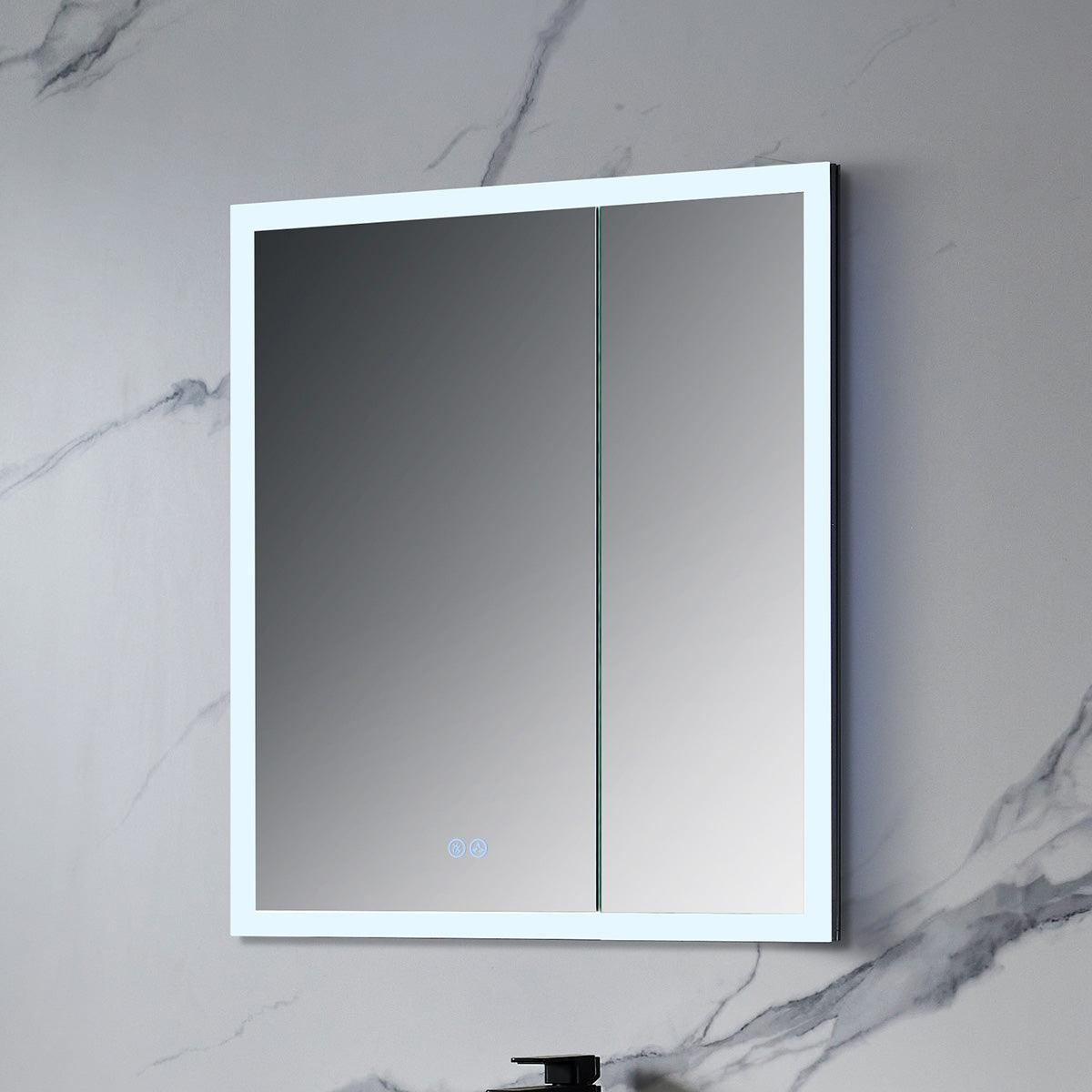 Capella LED Medicine Cabinet – Modern Vanity Mirror with Built-in Defogger and Touch Controls