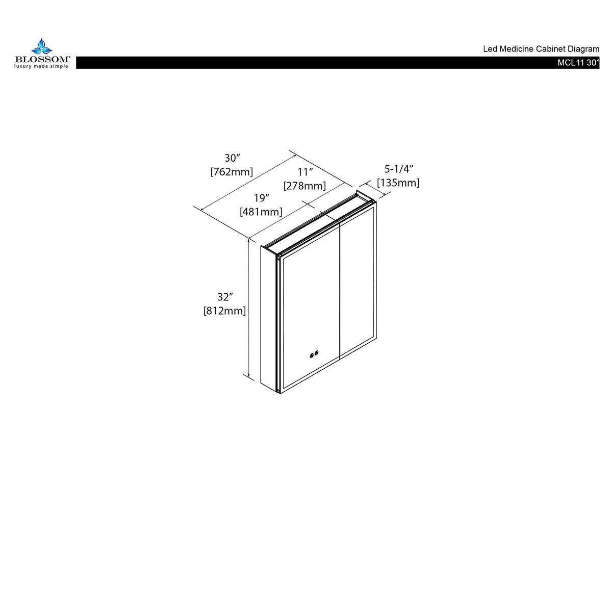 Capella LED Medicine Cabinet – Modern Vanity Mirror with Built-in Defogger and Touch Controls