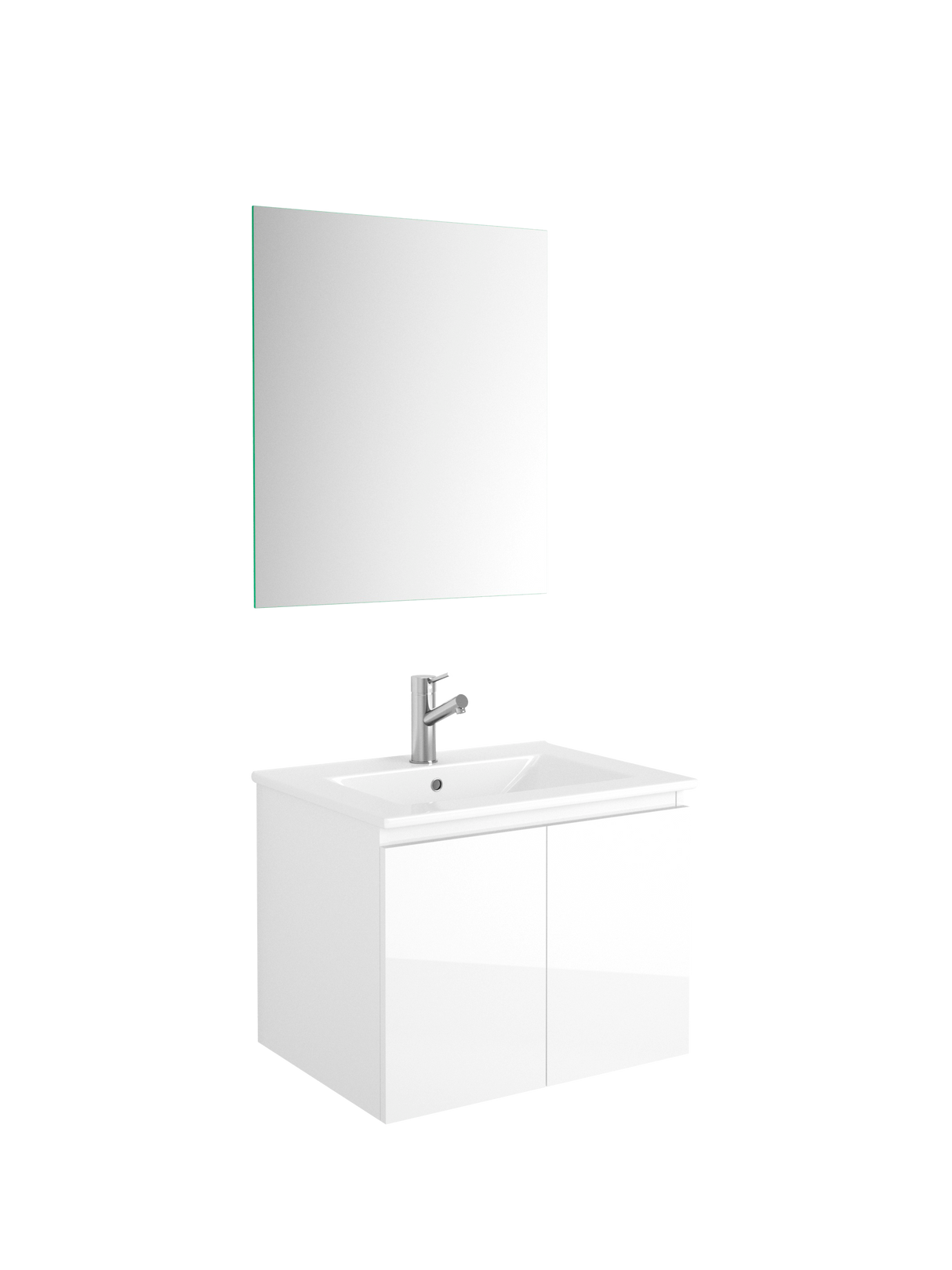 DAX Malibu Engineered Wood and Porcelain Onix Basin with Vanity Cabinet, 24", White DAX-MAL012411-ONX