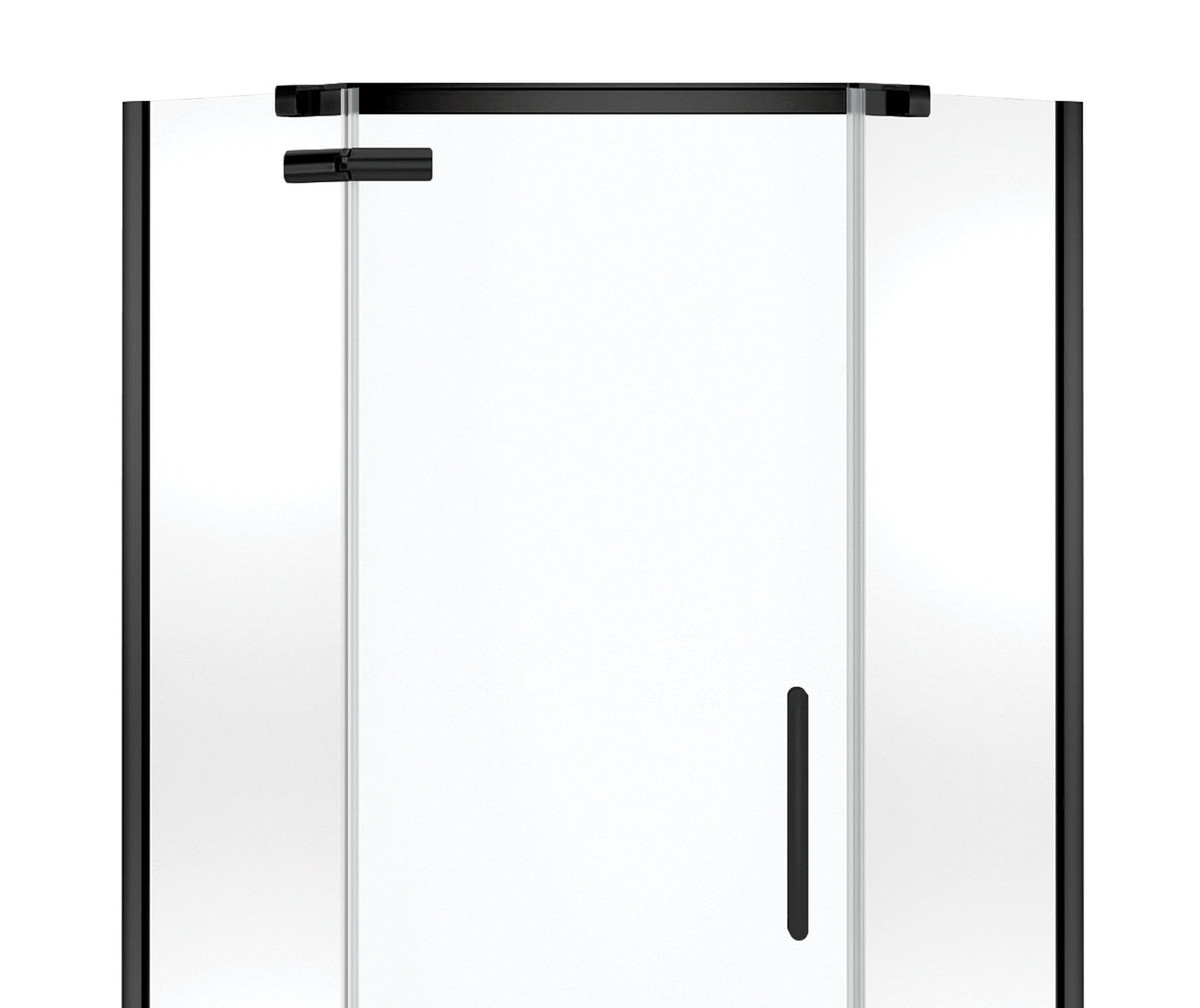MAAX 137301-900-340-000 Hana Neo-angle 40 x 40 x 75 in. 8mm Pivot Shower Door for Corner Installation with Clear glass in Matte Black