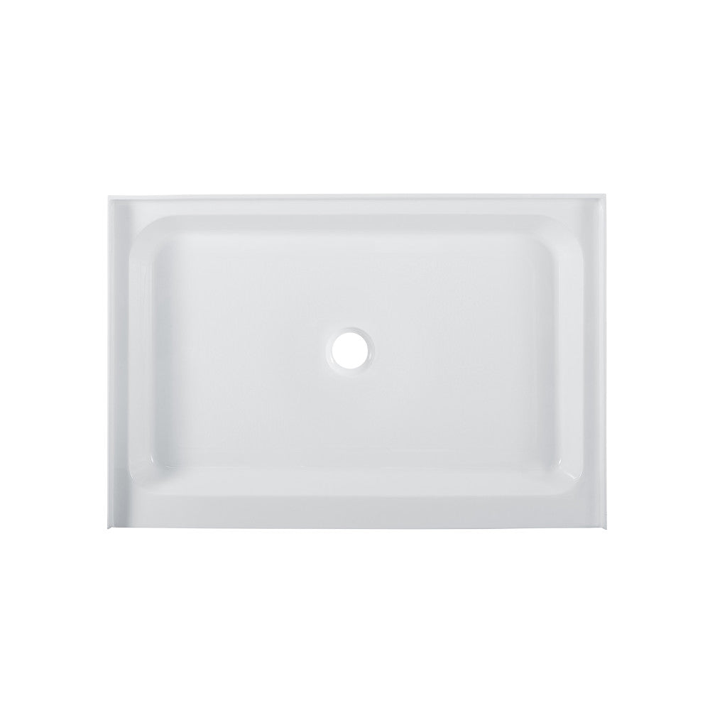 Voltaire 48 x 32 Acrylic White, Single-Threshold, Center Drain, Shower Base