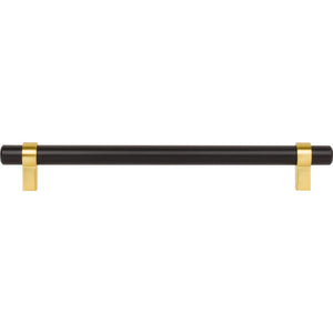 Jeffrey Alexander 5192MBBG 192 mm Center-to-Center Matte Black with Brushed Gold Key Grande Cabinet Bar Pull