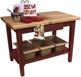 John Boos C4830-S-BN BoosClassic Country Worktable, 1 shelf, Barn Red, 48"W x 30"D 35"H