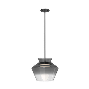 Kuzco PD62013-BK/SM TRINITY 13" PENDANT BLACK WITH SMOKED TRANSITION GLASS SHADE 20W 120VAC LED 3000K 90CRI