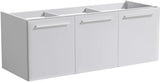 Fresca FCB8092WH-D Fresca Vista 48" White Wall Hung Double Sink Modern Bathroom Cabinet