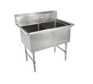 John Boos 2B184 B Series Stainless Steel Sink, 14" Deep Bowl, 2 Compartment, 41" Length x 23-1/2" Width
