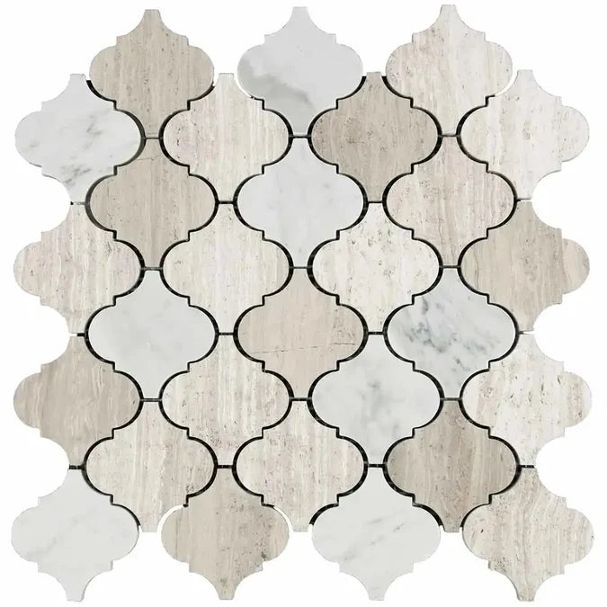 Interceramic Contemporary Marble Blend 2" x 2" Lantern Polished Mosaic 12" x 12" Sheet