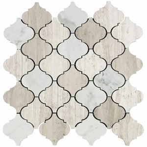 Interceramic Contemporary Marble Blend 2" x 2" Lantern Polished Mosaic 12" x 12" Sheet