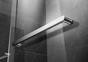 Framed Double Sliding Shower Door, 56”-60” ×76”, 5/16”(8mm) Clear Tempered Glass, with Soft-Close Technology in Chrome Finish