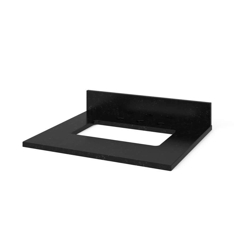Jeffrey Alexander VKITWAV24GRBGR 24" Grey Wavecrest Vanity, Black Granite Vanity Top, undermount rectangle bowl