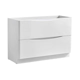 Fresca FCB9148WH Fresca Tuscany 48" Glossy White Free Standing Modern Bathroom Cabinet