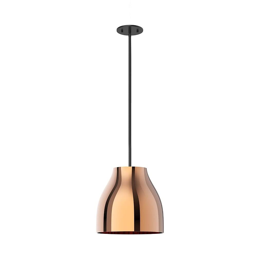 Kuzco PD62012-BK/CP TRINITY 12" PENDANT BLACK WITH COPPER GLASS SHADE 20W 120VAC LED 3000K 90CRI