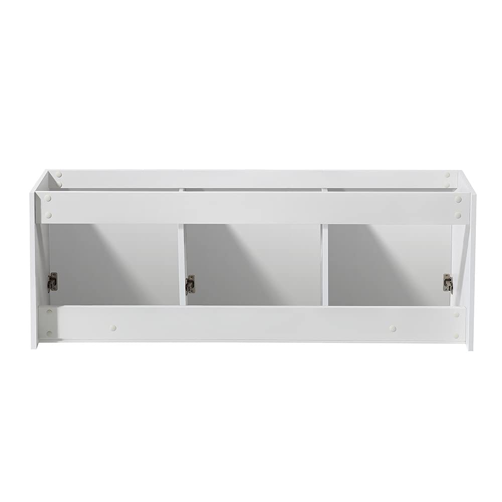 Fresca FCB8093WH Fresca Vista 60" White Wall Hung Single Sink Modern Bathroom Cabinet