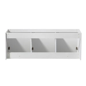 Fresca FCB8093WH Fresca Vista 60" White Wall Hung Single Sink Modern Bathroom Cabinet