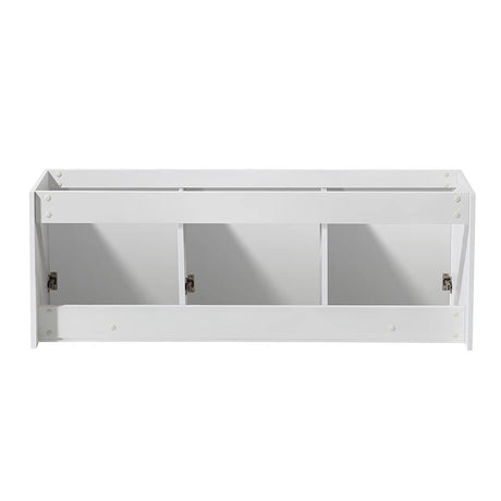 Fresca FCB8093BW Fresca Vista 60" Black Wall Hung Single Sink Modern Bathroom Cabinet