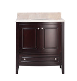 Estella 32" Brown Bathroom Vanity with Jerusalem Gold Marble Countertop Laviva 3130709-32B-JG