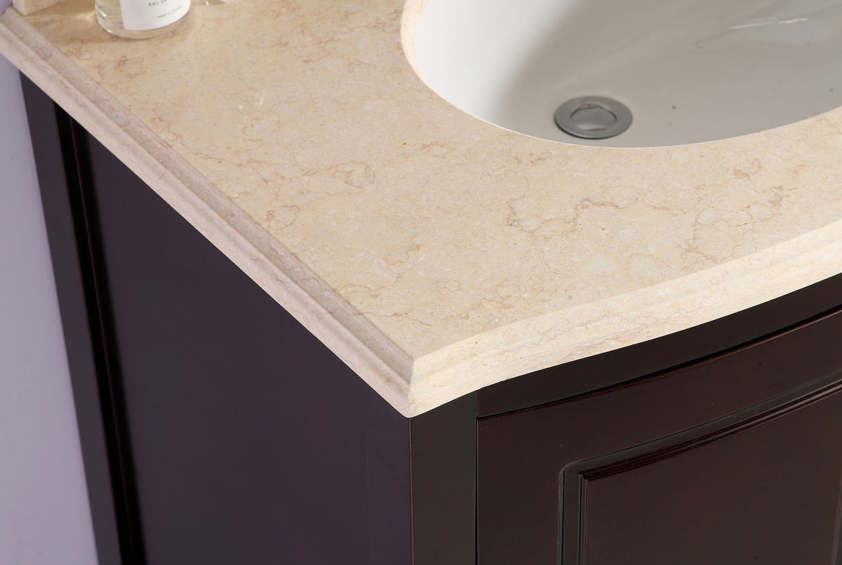 Estella 32" Brown Bathroom Vanity with Jerusalem Gold Marble Countertop Laviva 3130709-32B-JG