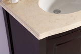 Estella 32" Brown Bathroom Vanity with Jerusalem Gold Marble Countertop Laviva 3130709-32B-JG