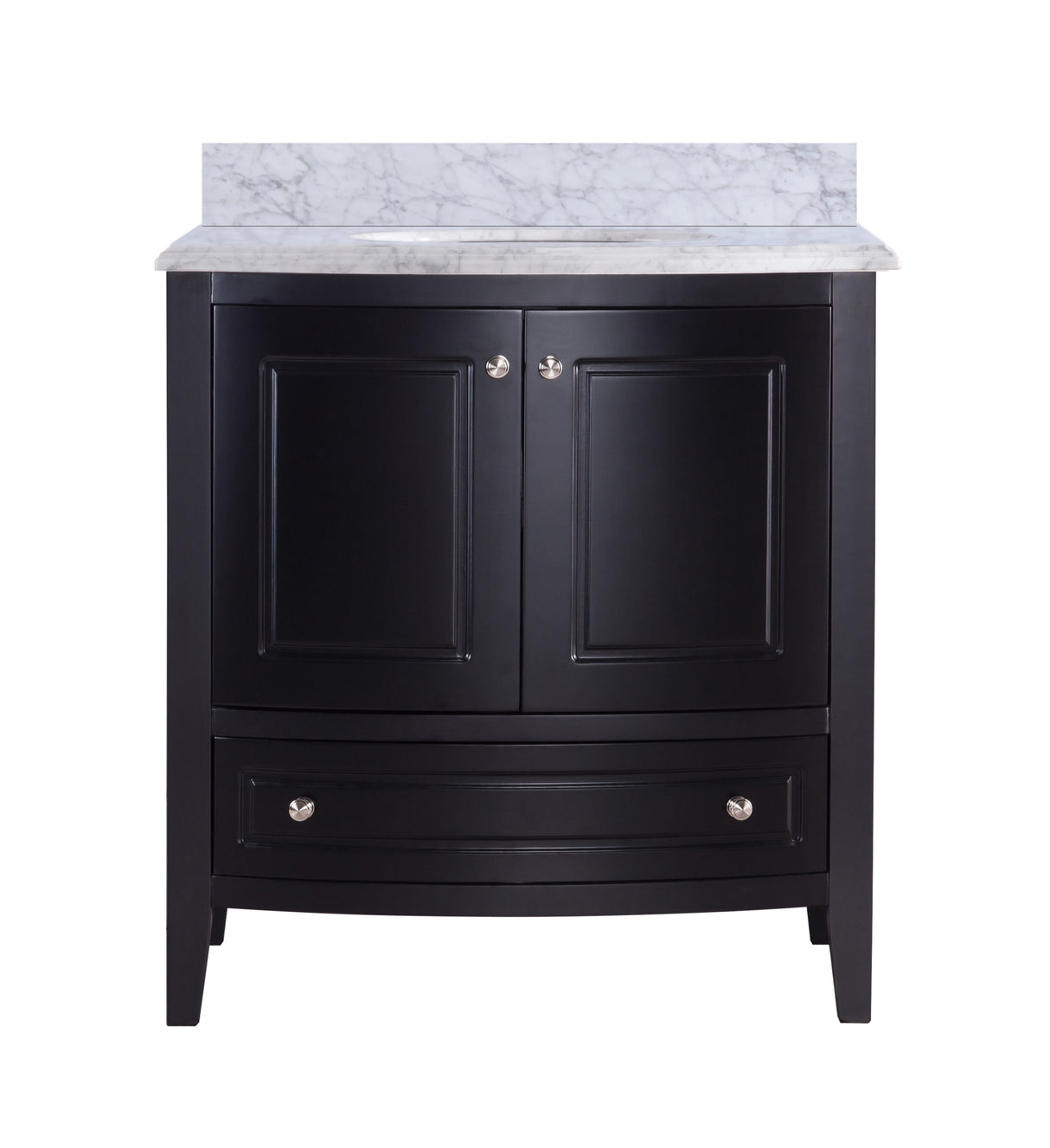 Estella 32" Espresso Bathroom Vanity with White Carrara Marble Countertop Laviva 3130709-32E-WC