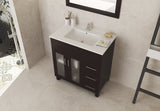 Nova 32" Brown Bathroom Vanity with White Ceramic Basin Countertop Laviva 31321529-32B-CB