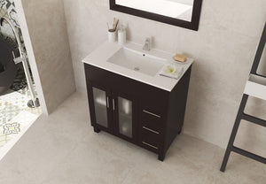 Nova 32" Brown Bathroom Vanity with White Ceramic Basin Countertop Laviva 31321529-32B-CB