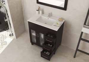 Nova 32" Brown Bathroom Vanity with White Ceramic Basin Countertop Laviva 31321529-32B-CB