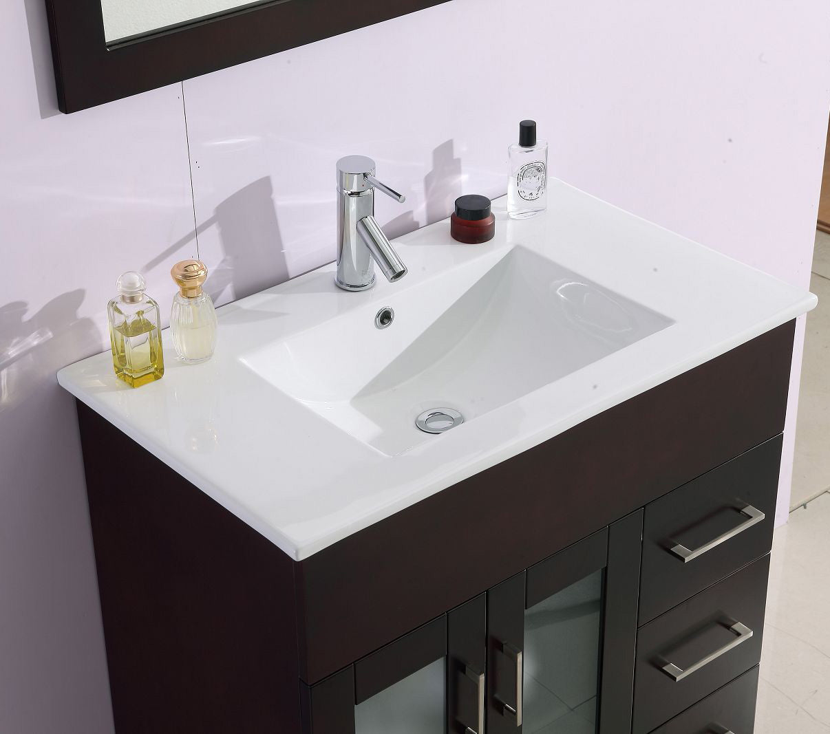 Nova 32" Brown Bathroom Vanity with White Ceramic Basin Countertop Laviva 31321529-32B-CB