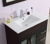 Nova 32" Brown Bathroom Vanity with White Ceramic Basin Countertop Laviva 31321529-32B-CB