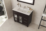 Nova 36" Brown Bathroom Vanity with White Ceramic Basin Countertop Laviva 31321529-36B-CB