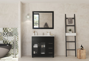 Nova 36" Espresso Bathroom Vanity with White Ceramic Basin Countertop Laviva 31321529-36E-CB