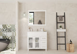 Nova 36" White Bathroom Vanity with White Ceramic Basin Countertop Laviva 31321529-36W-CB