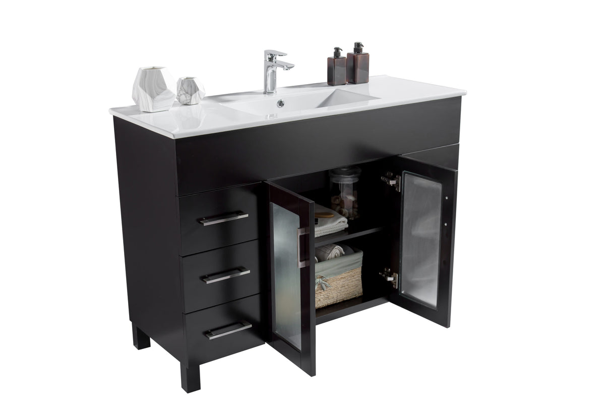 Nova 48" Espresso Bathroom Vanity with White Ceramic Basin Countertop Laviva 31321529-48E-CB