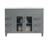 Nova 48" Grey Bathroom Vanity with White Ceramic Basin Countertop Laviva 31321529-48G-CB