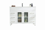 Nova 48" White Bathroom Vanity with White Ceramic Basin Countertop Laviva 31321529-48W-CB