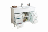 Nova 48" White Bathroom Vanity with White Ceramic Basin Countertop Laviva 31321529-48W-CB