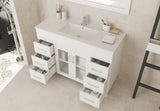 Nova 48" White Bathroom Vanity with White Ceramic Basin Countertop Laviva 31321529-48W-CB