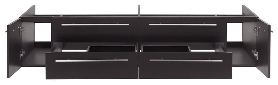 Fresca FCB6172GR-UNS Fresca Lucera 72" Gray Wall Hung Double Undermount Sink Modern Bathroom Cabinet
