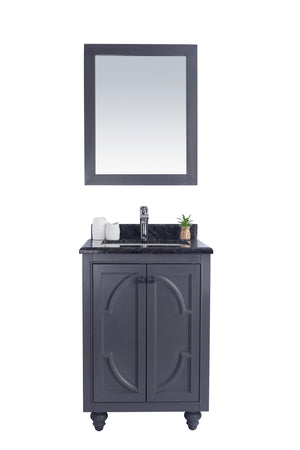 Odyssey 24" Maple Grey Bathroom Vanity with Black Wood Marble Countertop Laviva 313613-24G-BW