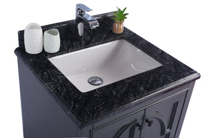 Odyssey 24" Maple Grey Bathroom Vanity with Black Wood Marble Countertop Laviva 313613-24G-BW