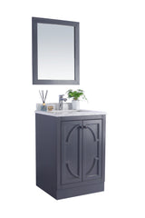 Odyssey 24" Maple Grey Bathroom Vanity with White Carrara Marble Countertop Laviva 313613-24G-WC