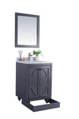 Odyssey 24" Maple Grey Bathroom Vanity with White Carrara Marble Countertop Laviva 313613-24G-WC