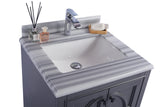 Odyssey 24" Maple Grey Bathroom Vanity with White Stripes Marble Countertop Laviva 313613-24G-WS