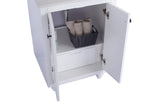 Odyssey 24" White Bathroom Vanity with White Carrara Marble Countertop Laviva 313613-24W-WC