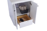 Odyssey 24" White Bathroom Vanity with White Carrara Marble Countertop Laviva 313613-24W-WC