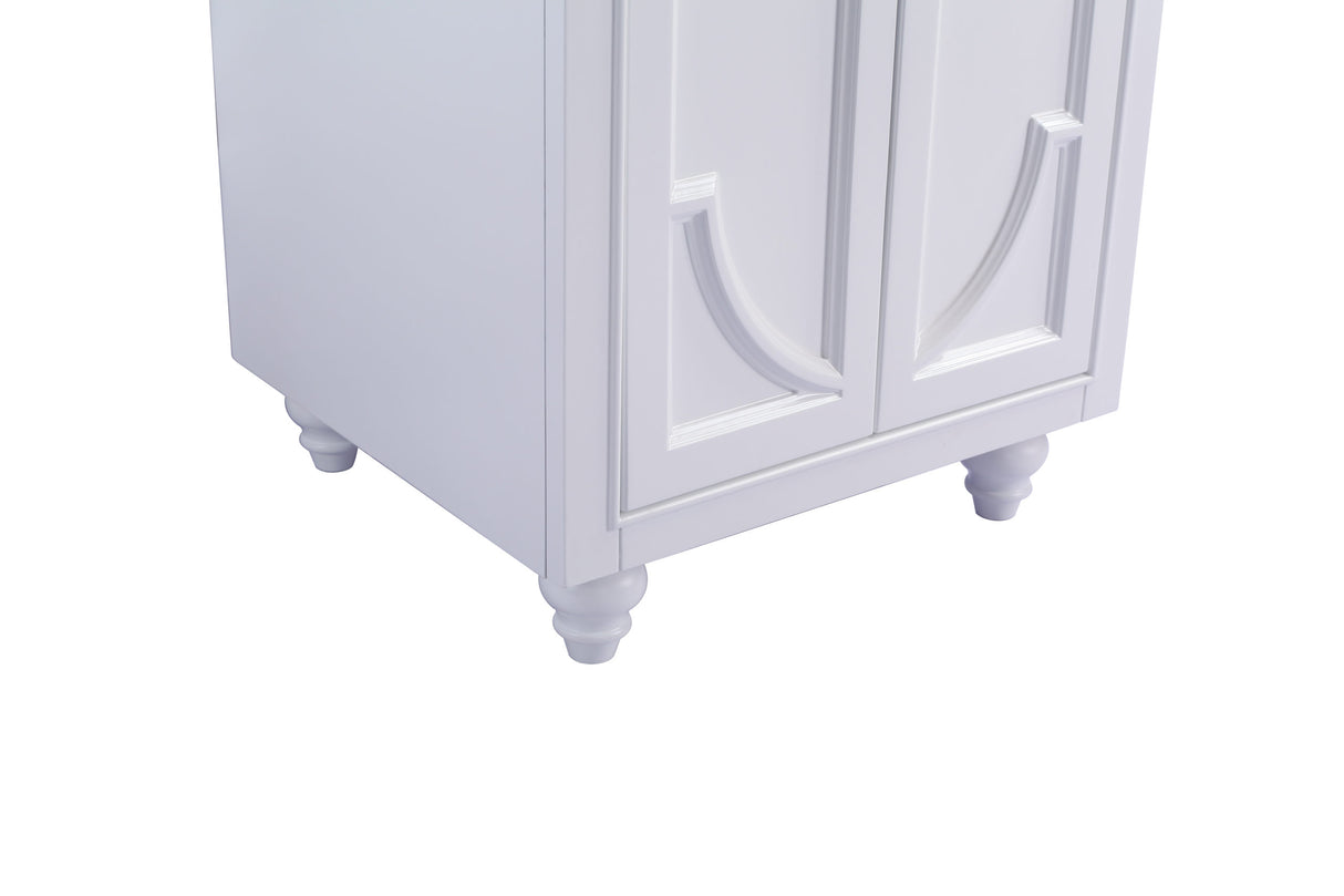 Odyssey 24" White Bathroom Vanity with White Carrara Marble Countertop Laviva 313613-24W-WC