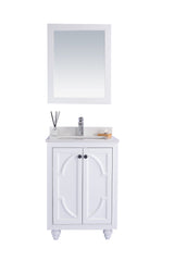 Odyssey 24" White Bathroom Vanity with White Quartz Countertop Laviva 313613-24W-WQ