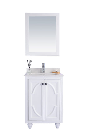 Odyssey 24" White Bathroom Vanity with White Quartz Countertop Laviva 313613-24W-WQ