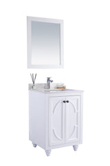 Odyssey 24" White Bathroom Vanity with White Quartz Countertop Laviva 313613-24W-WQ