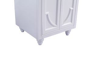 Odyssey 24" White Bathroom Vanity with White Stripes Marble Countertop Laviva 313613-24W-WS